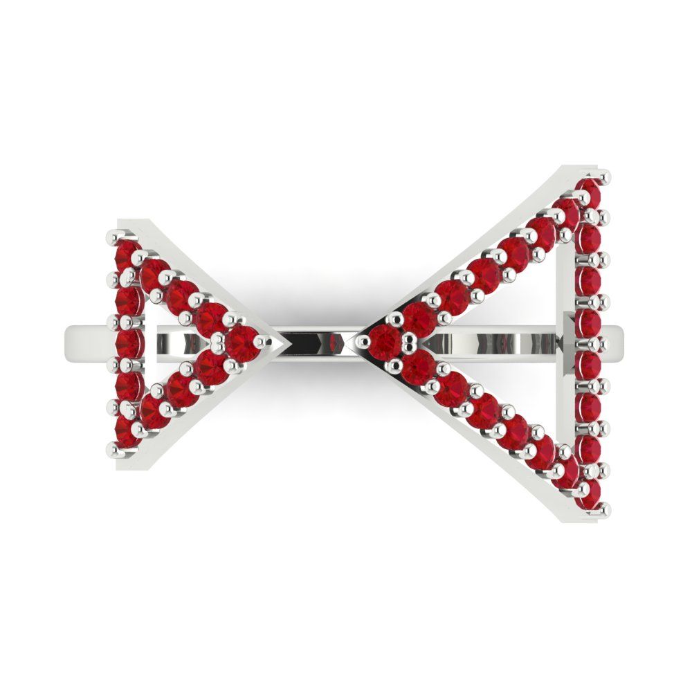 0.2475 cttw Simulated Pink Tourmaline Statement Engagement Ring - Solid Gold (Round Cut,1.2mm)