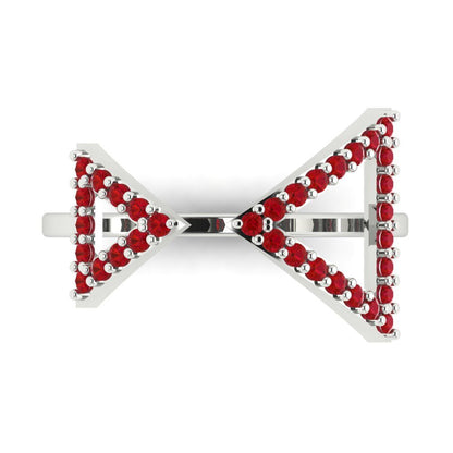 0.2475 cttw Simulated Pink Tourmaline Statement Engagement Ring - Solid Gold (Round Cut,1.2mm)