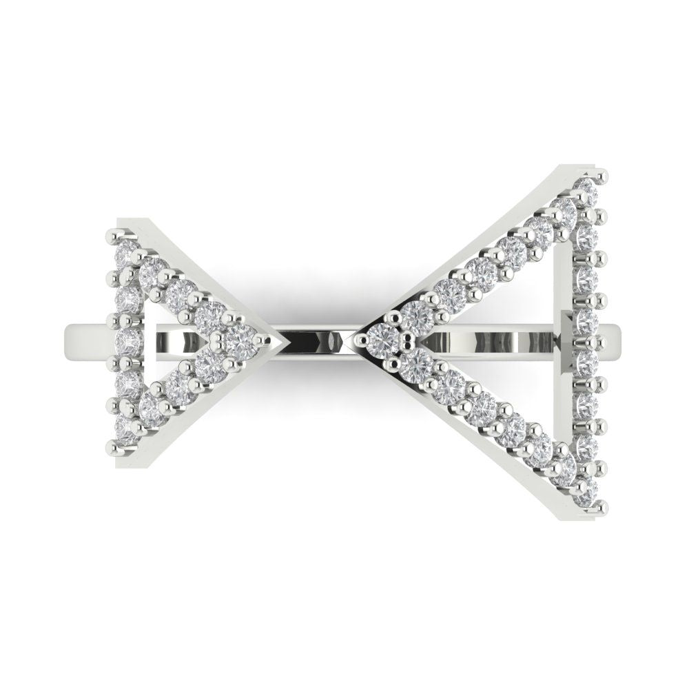 0.2475 cttw Zirconia Simulated Diamond Statement Engagement Ring - Solid Gold (VVS1, Round Cut,1.2mm)