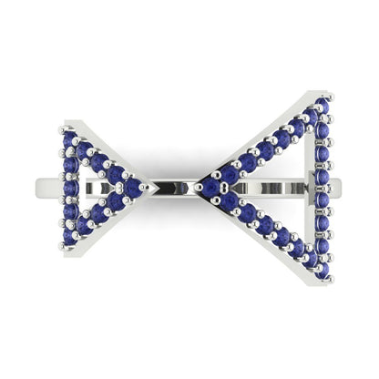 0.2475 cttw Simulated Tanzanite Statement Engagement Ring - Solid Gold (Round Cut,1.2mm)