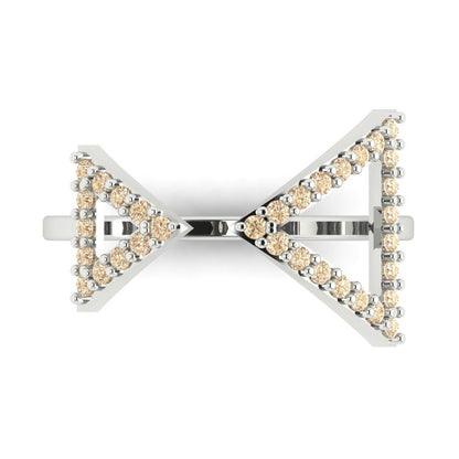 0.2475 cttw Natural Morganite Statement Engagement Ring - Solid Gold (Round Cut,1.2mm)