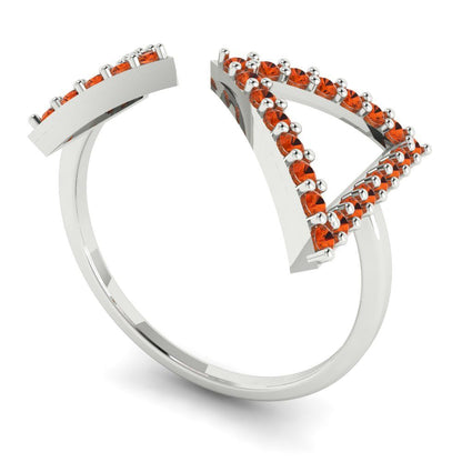0.2475 cttw Zirconia Simulated Red Diamond Statement Engagement Ring - Solid White Gold (VVS1, Round Cut,1.2mm)