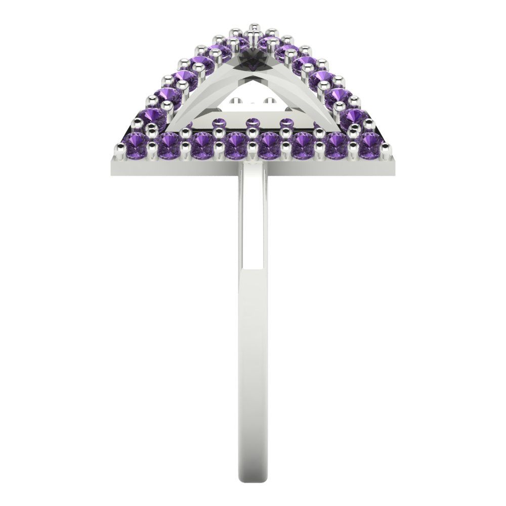 0.2475 cttw Simulated Alexandrite Statement Engagement Ring - Solid Gold (Round Cut,1.2mm)