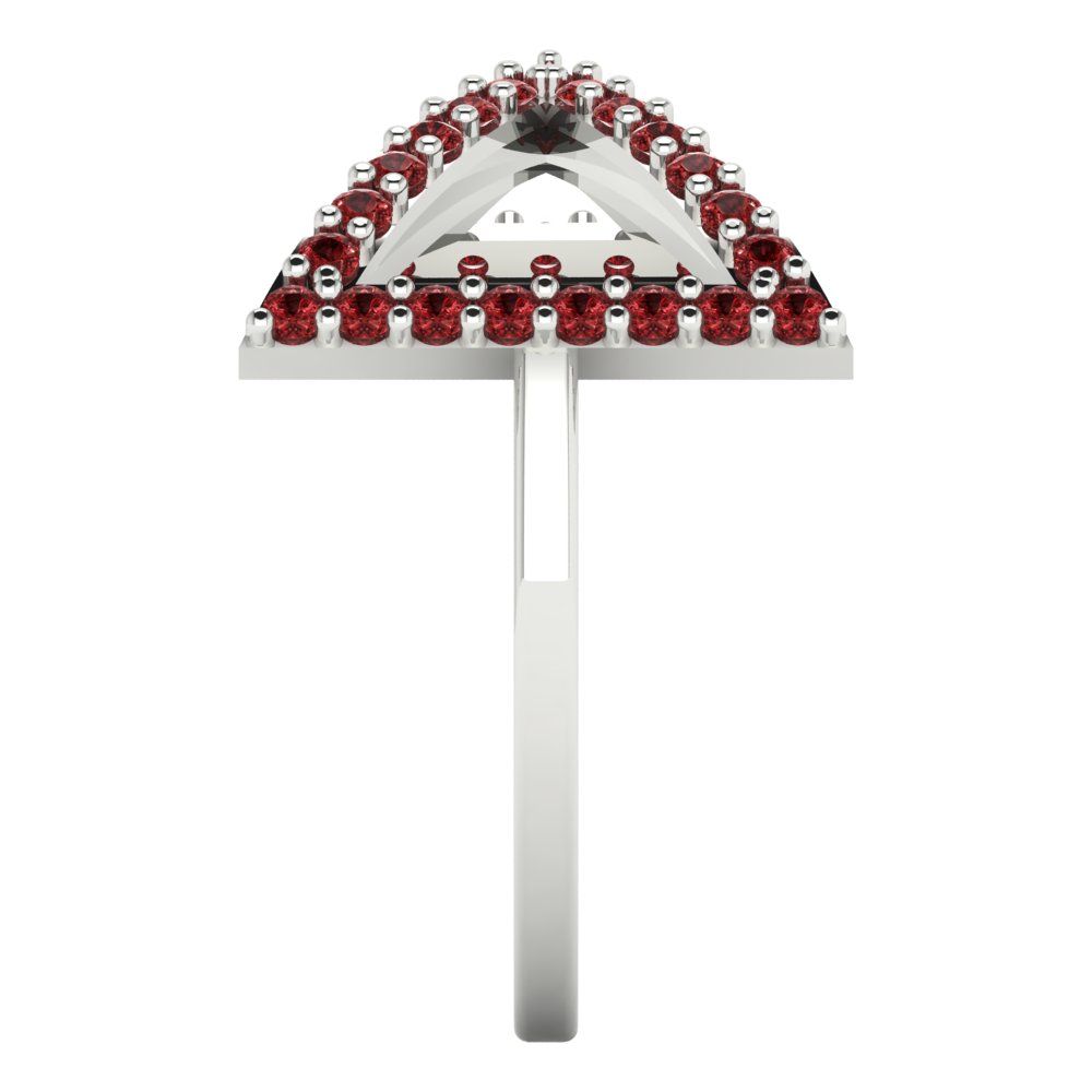 0.2475 cttw Natural Garnet Statement Engagement Ring - Solid Gold (Round Cut,1.2mm)