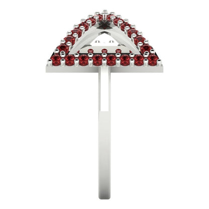 0.2475 cttw Natural Garnet Statement Engagement Ring - Solid Gold (Round Cut,1.2mm)