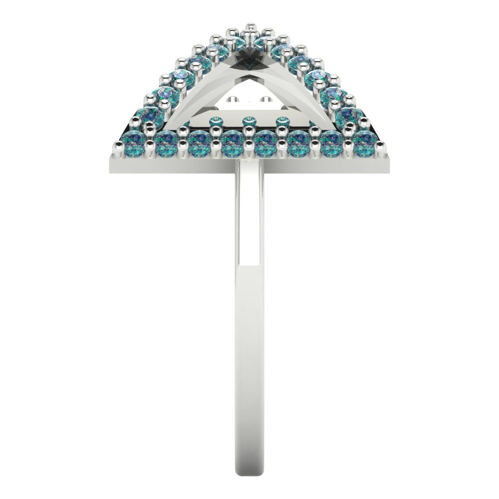 0.2475 cttw Blue Moissanite Statement Engagement Ring - Solid Gold (Round Cut,1.2mm)