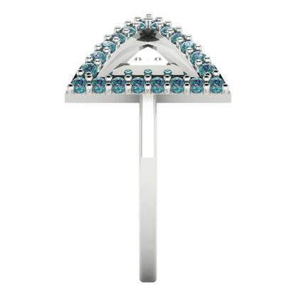 0.2475 cttw Blue Moissanite Statement Engagement Ring - Solid Gold (Round Cut,1.2mm)