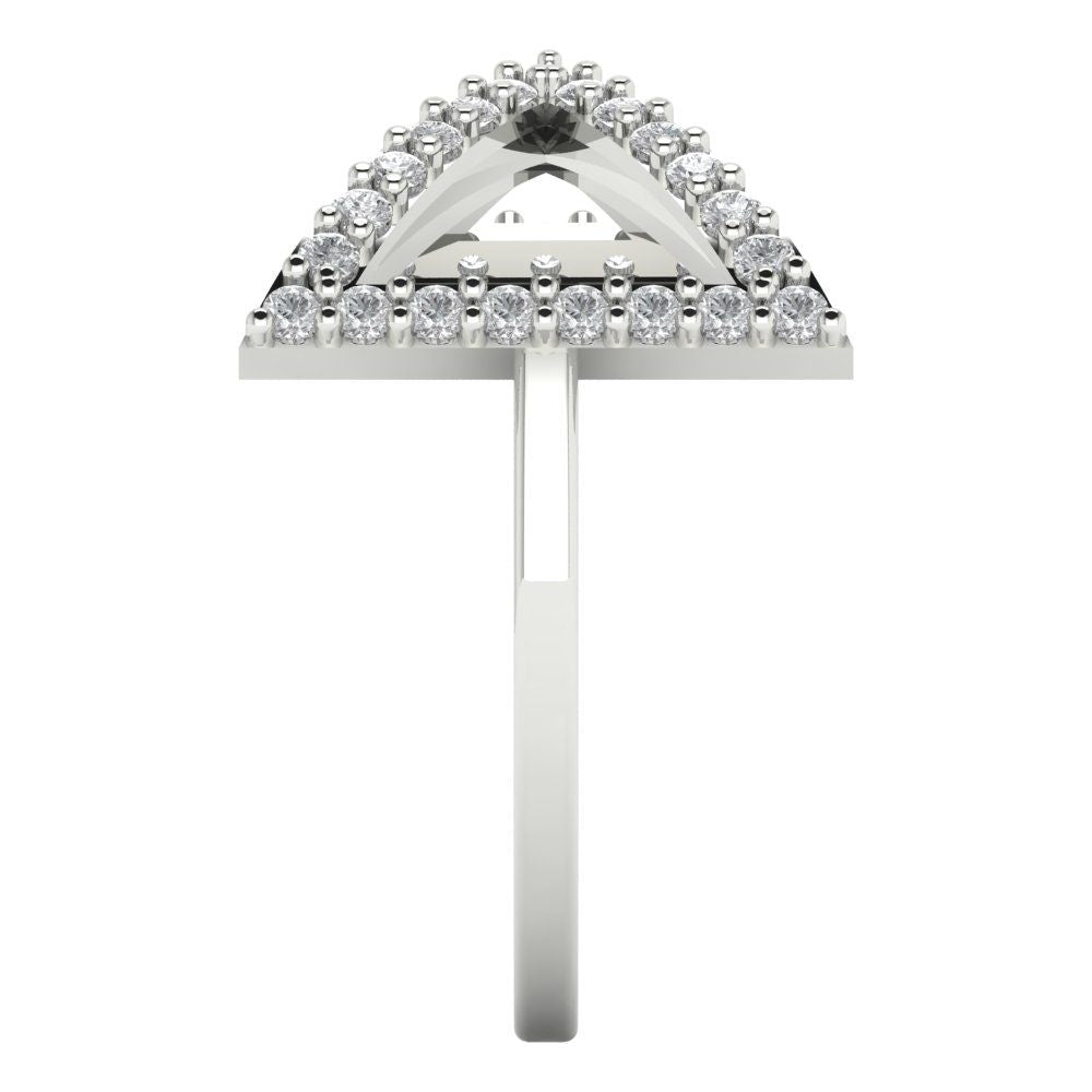 0.2475 cttw White Sapphire Statement Engagement Ring - Solid Gold (Round Cut,1.2mm)