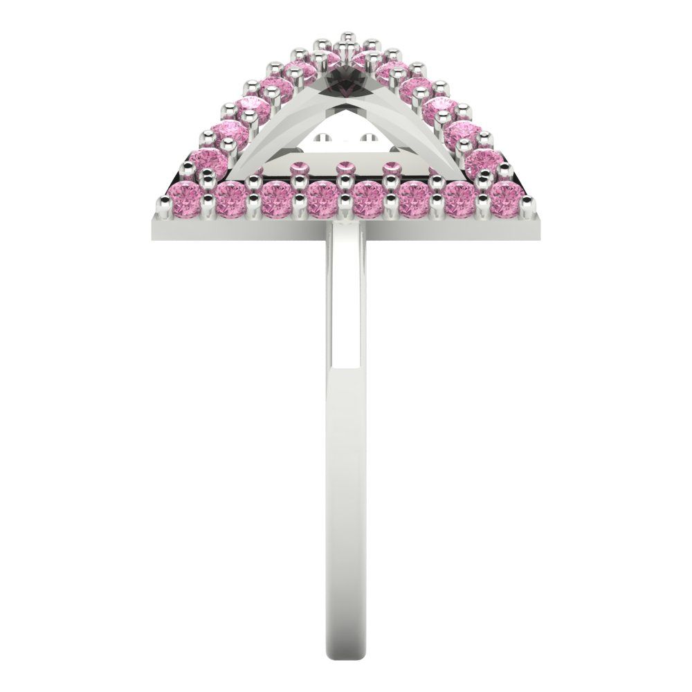 0.2475 cttw Zirconia Simulated Pink Diamond Statement Engagement Ring - Solid Gold (VVS1, Round Cut,1.2mm)