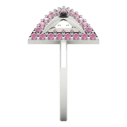 0.2475 cttw Zirconia Simulated Pink Diamond Statement Engagement Ring - Solid Gold (VVS1, Round Cut,1.2mm)