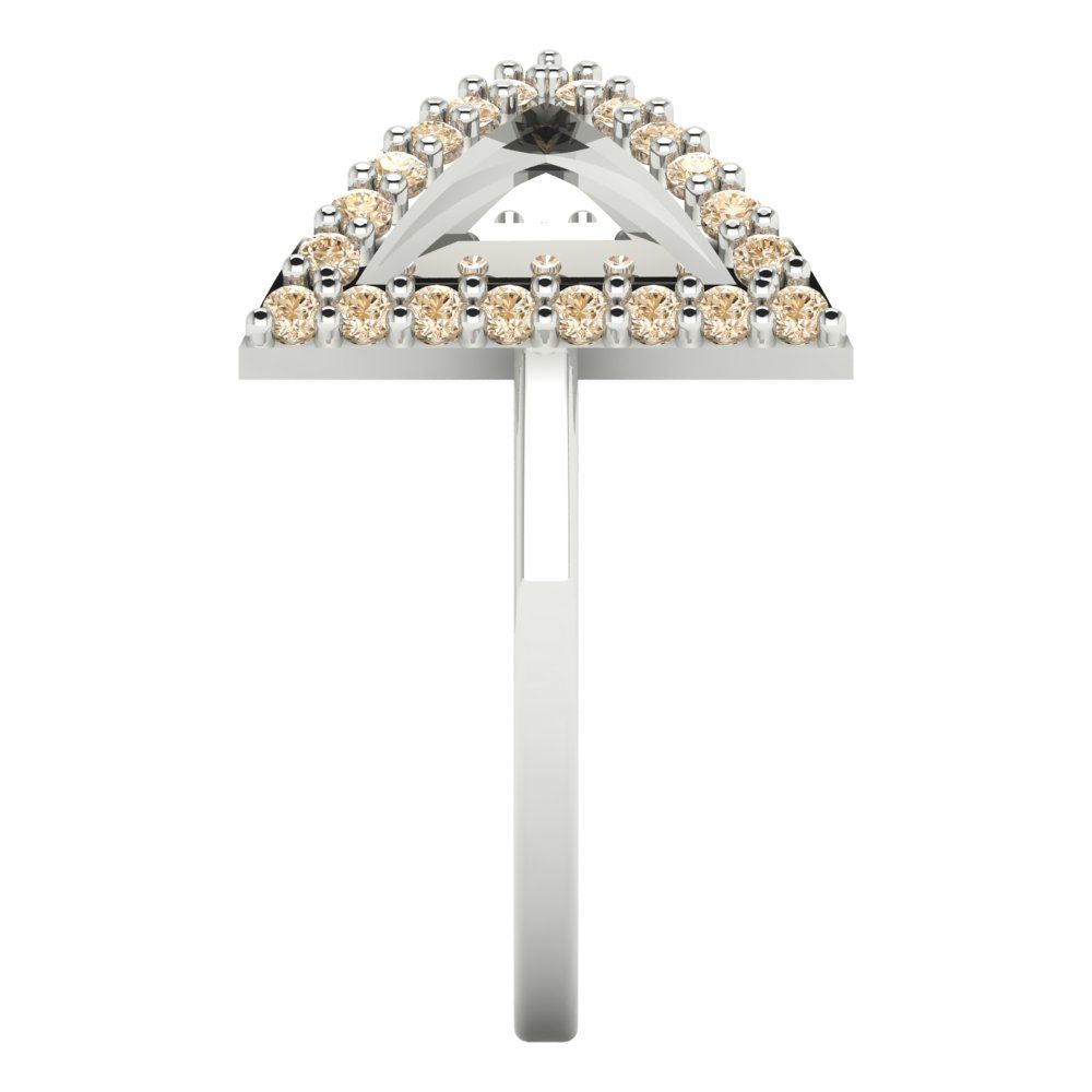 0.2475 cttw Natural Morganite Statement Engagement Ring - Solid Gold (Round Cut,1.2mm)