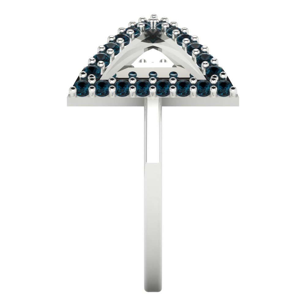 0.2475 cttw Natural London Blue Topaz Statement Engagement Ring - Solid Gold (Round Cut,1.2mm)