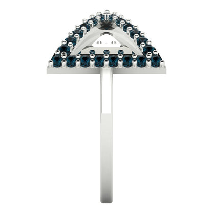 0.2475 cttw Natural London Blue Topaz Statement Engagement Ring - Solid Gold (Round Cut,1.2mm)