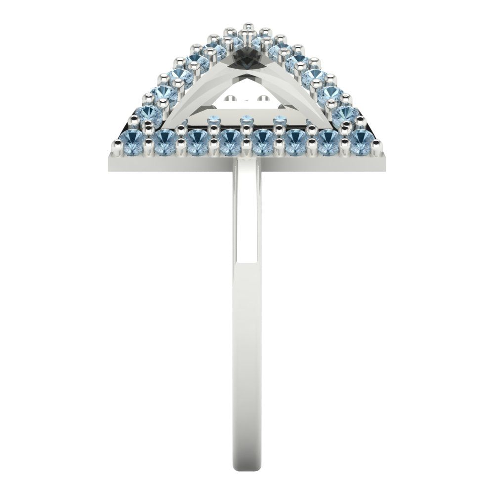 0.2475 cttw Natural Swiss Blue Topaz Statement Engagement Ring - Solid Gold (Round Cut,1.2mm)