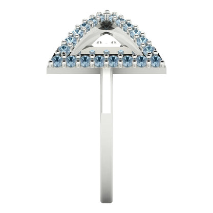 0.2475 cttw Natural Sky Blue Topaz Statement Engagement Ring - Solid Gold (Round Cut,1.2mm)