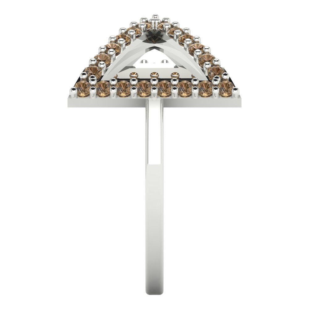 0.2475 cttw Zirconia Simulated Champagne Diamond Statement Engagement Ring - Solid Gold (VVS1, Round Cut,1.2mm)