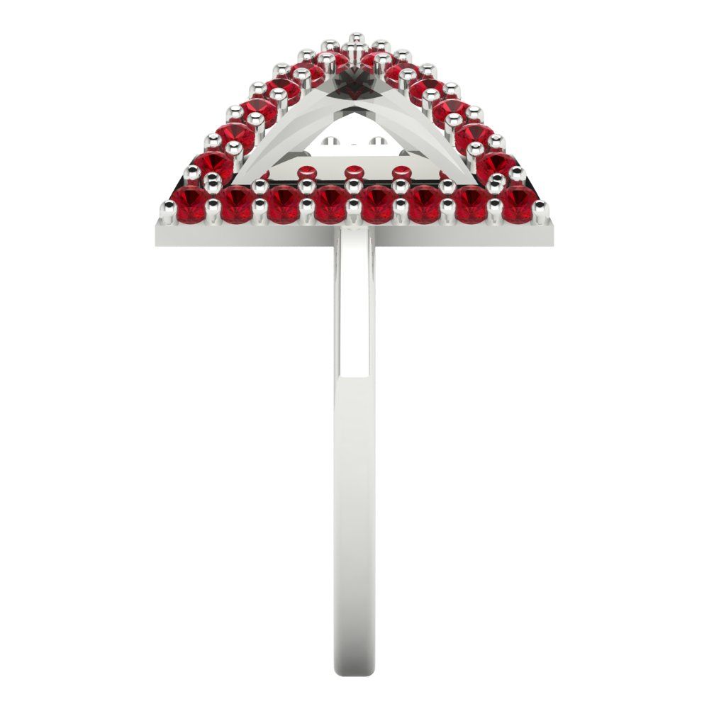 0.2475 cttw Simulated Pink Tourmaline Statement Engagement Ring - Solid Gold (Round Cut,1.2mm)