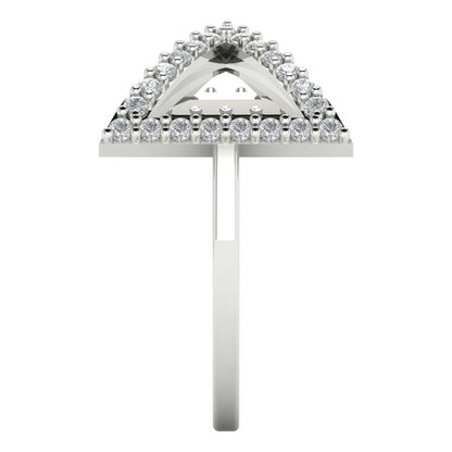 0.2475 cttw Zirconia Simulated Diamond Statement Engagement Ring - Solid Gold (VVS1, Round Cut,1.2mm)