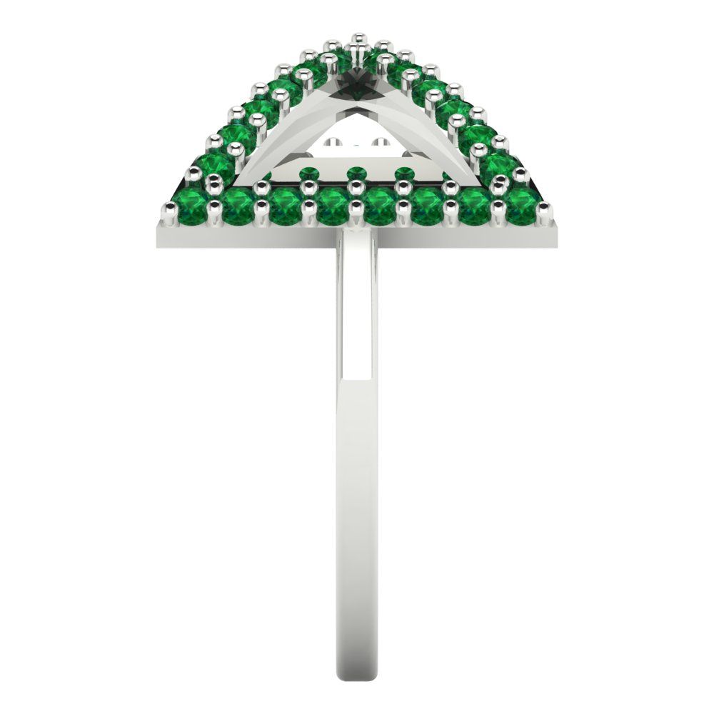 0.2475 cttw Simulated Emerald Statement Engagement Ring - Solid Gold (Round Cut,1.2mm)