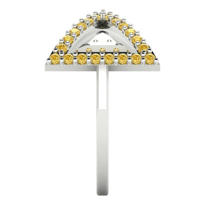 0.2475 cttw Natural Citrine Statement Engagement Ring - Solid Gold (Round Cut,1.2mm)