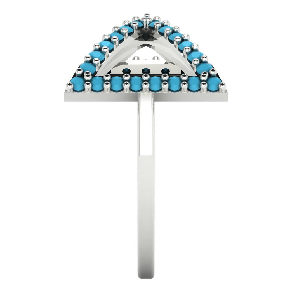 0.2475 cttw Simulated Turquoise Statement Engagement Ring - Solid Gold (Round Cut,1.2mm)