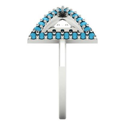 0.2475 cttw Simulated Turquoise Statement Engagement Ring - Solid Gold (Round Cut,1.2mm)