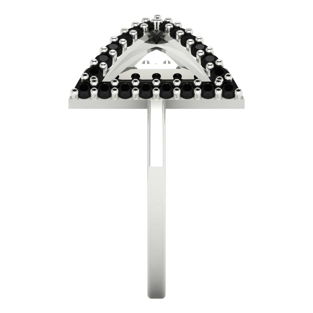 0.2475 cttw Natural Onyx Statement Engagement Ring - Solid Gold (Round Cut,1.2mm)