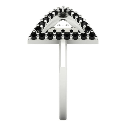 0.2475 cttw Natural Onyx Statement Engagement Ring - Solid Gold (Round Cut,1.2mm)