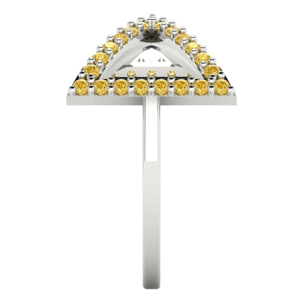 0.2475 cttw Zirconia Simulated Yellow Diamond Statement Engagement Ring - Solid Gold (VVS1, Round Cut,1.2mm)