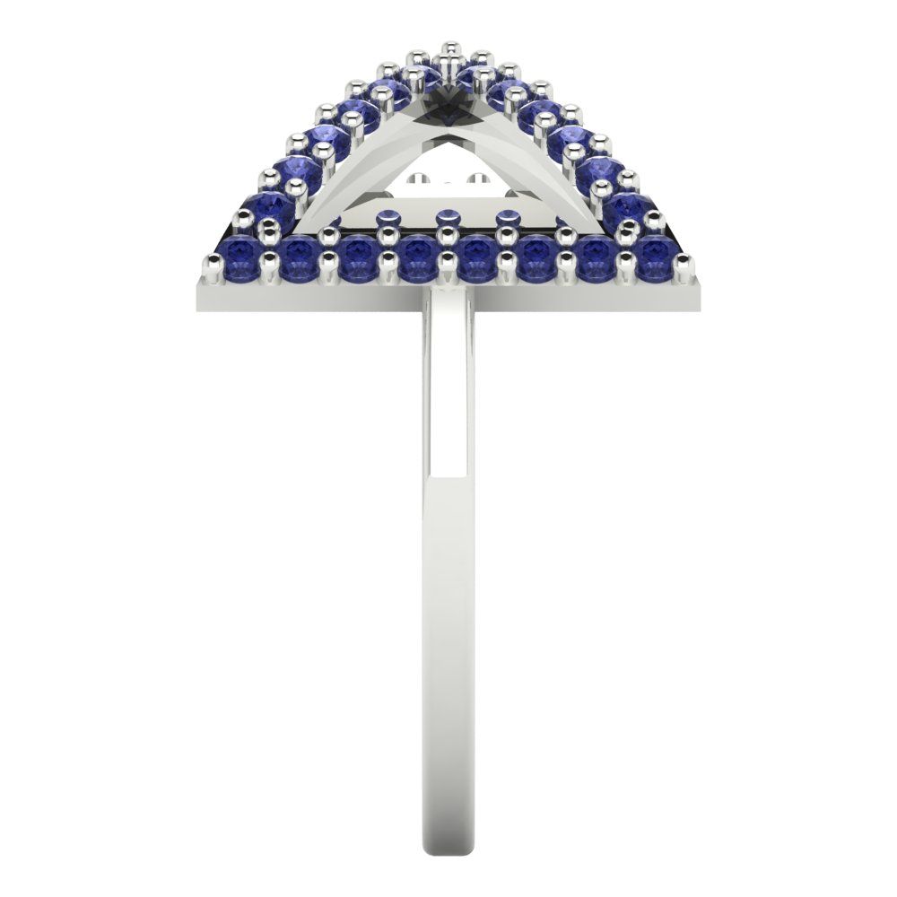 0.2475 cttw Simulated Tanzanite Statement Engagement Ring - Solid Gold (Round Cut,1.2mm)