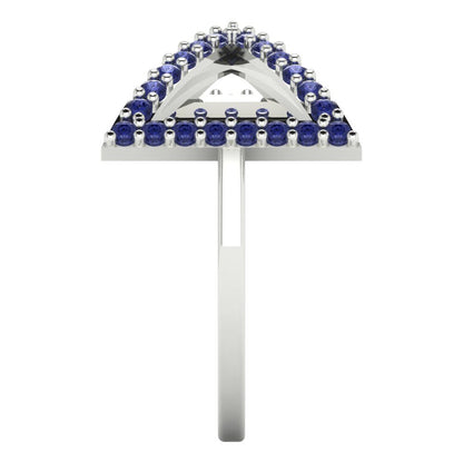 0.2475 cttw Simulated Tanzanite Statement Engagement Ring - Solid Gold (Round Cut,1.2mm)