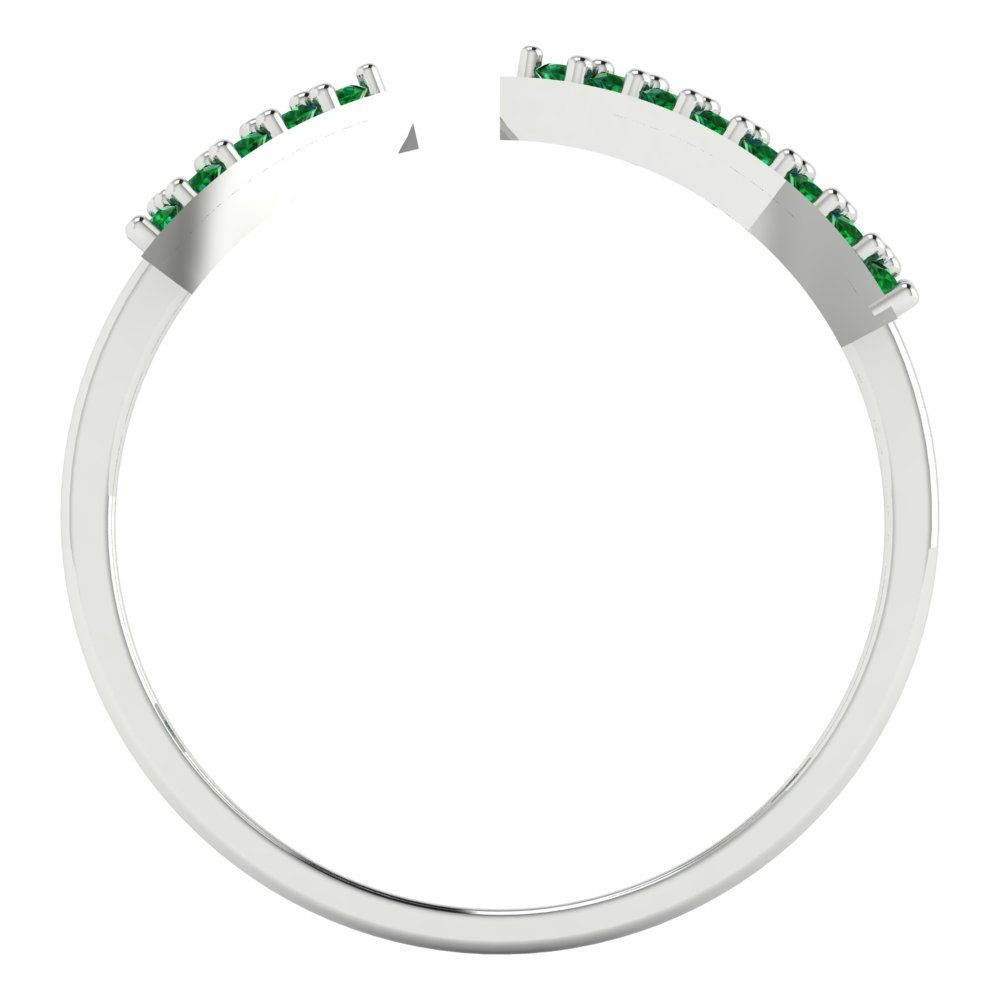 0.2475 cttw Simulated Emerald Statement Engagement Ring - Solid Gold (Round Cut,1.2mm)