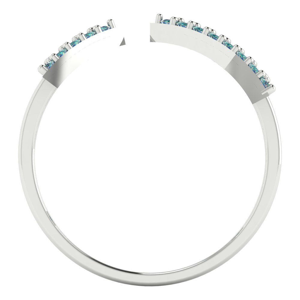 0.2475 cttw Blue Moissanite Statement Engagement Ring - Solid Gold (Round Cut,1.2mm)