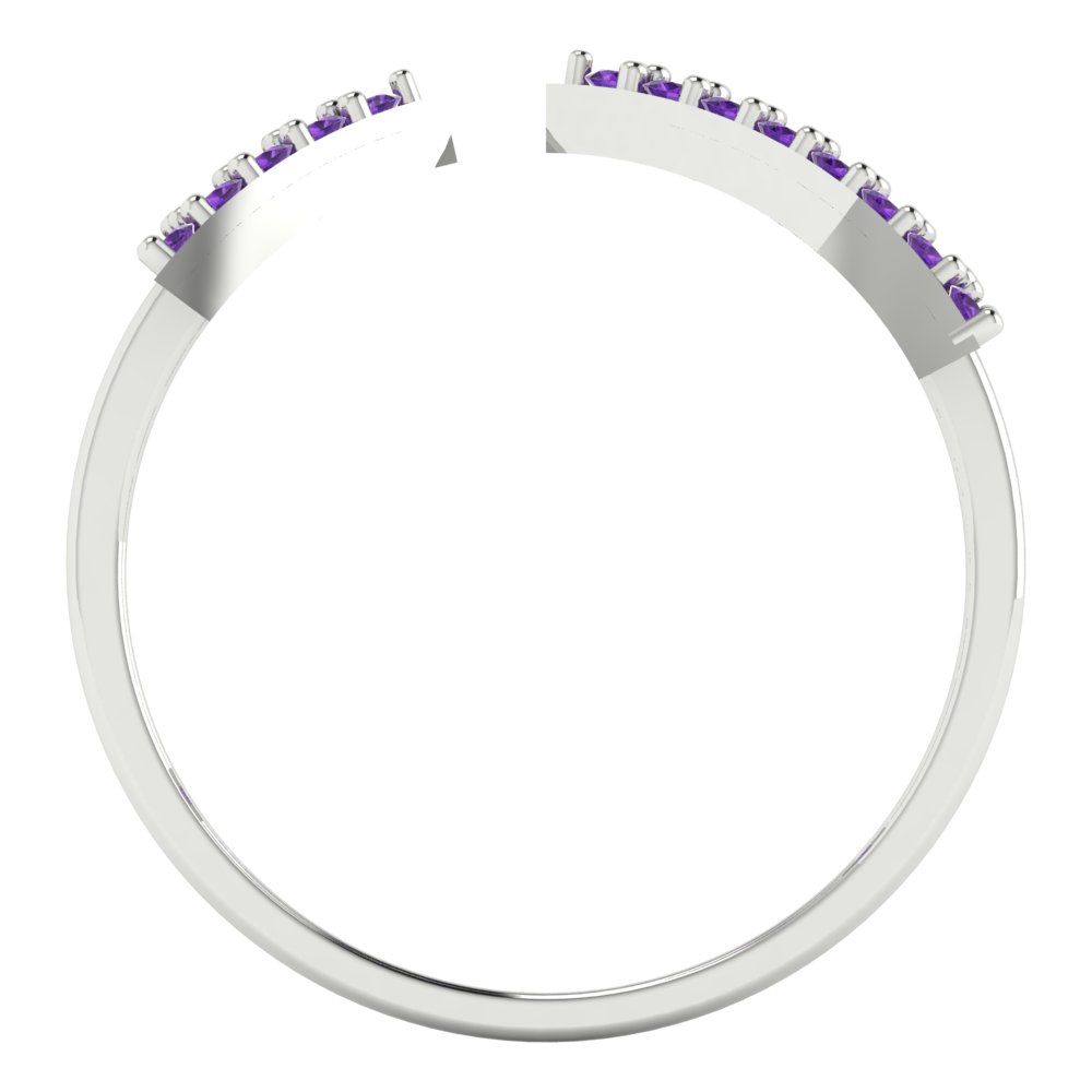 0.2475 cttw Natural Amethyst Statement Engagement Ring - Solid Gold (Round Cut,1.2mm)