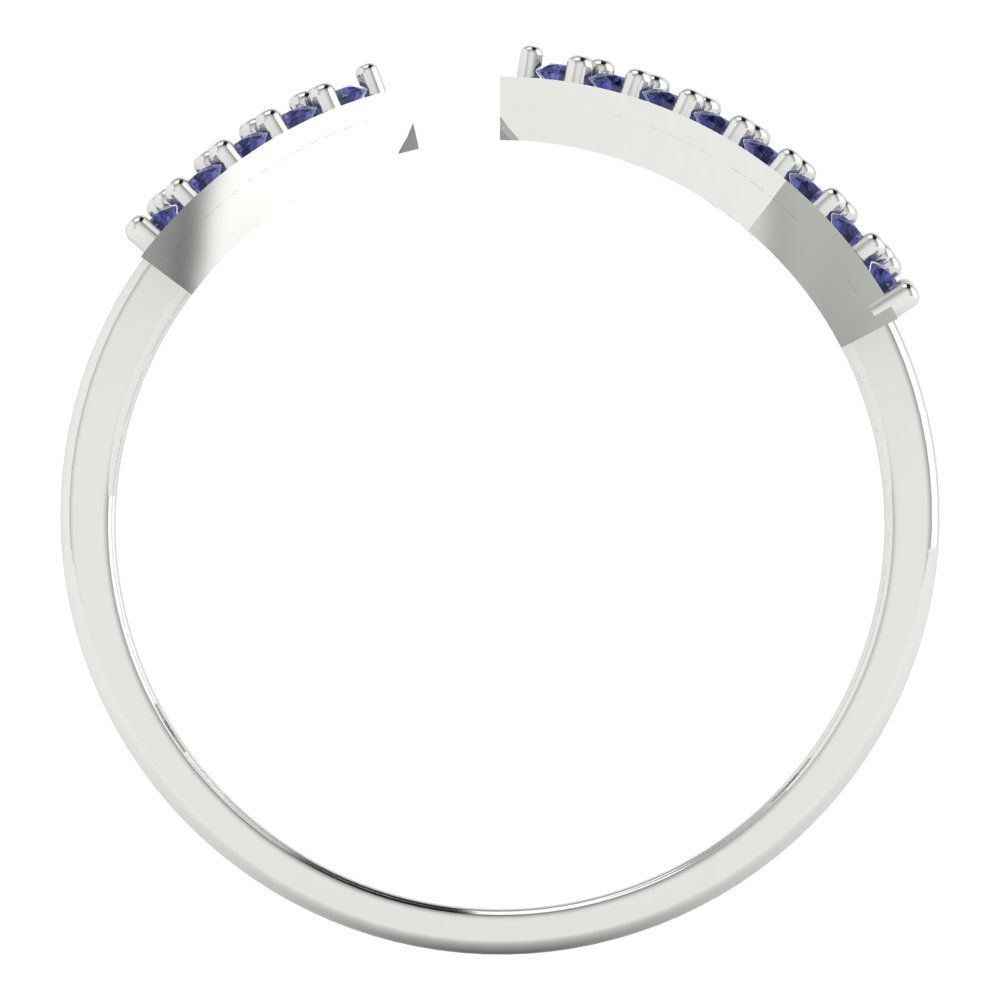 0.2475 cttw Simulated Tanzanite Statement Engagement Ring - Solid Gold (Round Cut,1.2mm)