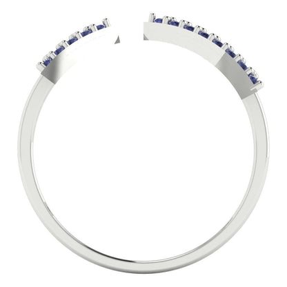 0.2475 cttw Simulated Tanzanite Statement Engagement Ring - Solid Gold (Round Cut,1.2mm)