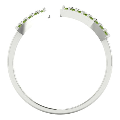 0.2475 cttw Natural Peridot Statement Engagement Ring - Solid Gold (Round Cut,1.2mm)