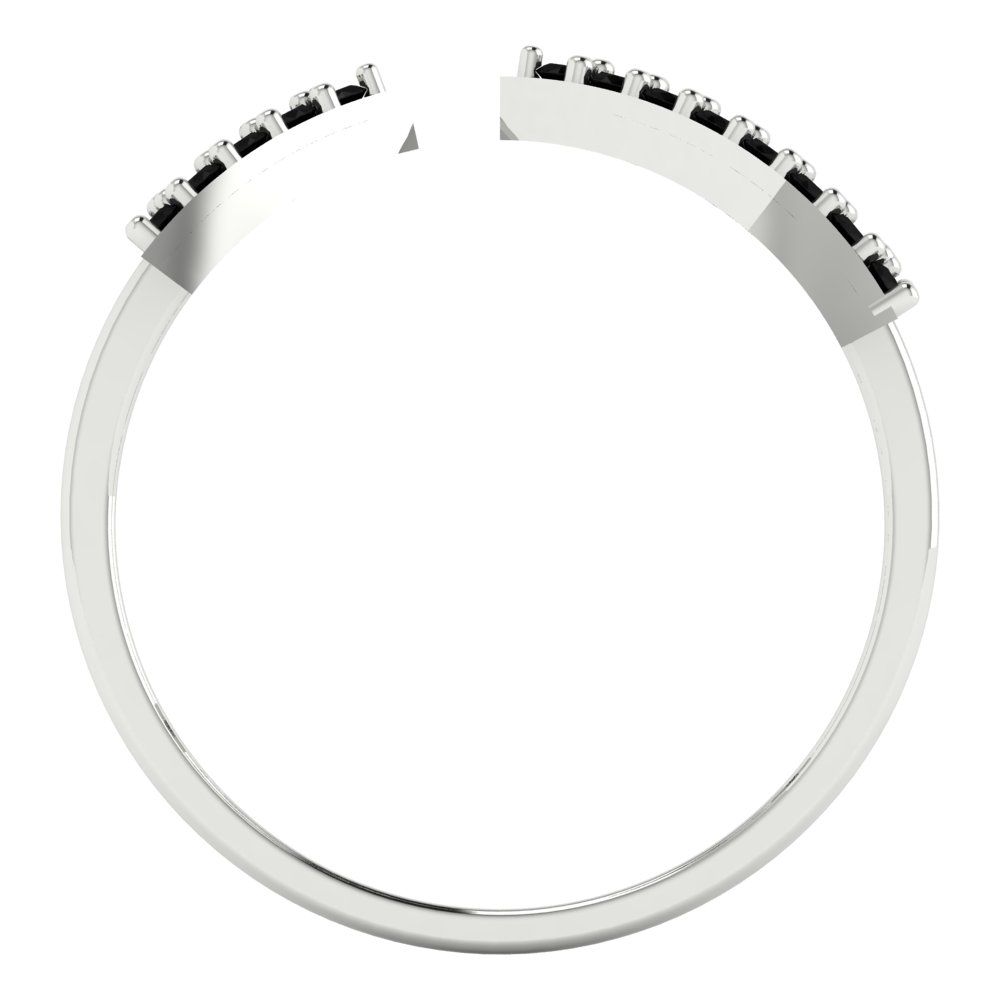 0.2475 cttw Natural Onyx Statement Engagement Ring - Solid Gold (Round Cut,1.2mm)