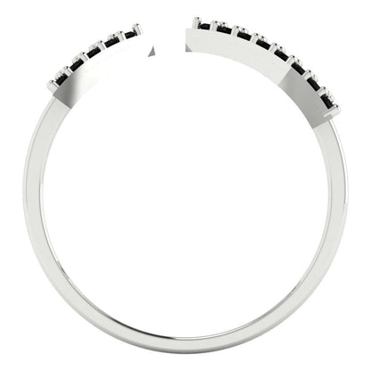 0.2475 cttw Natural Onyx Statement Engagement Ring - Solid Gold (Round Cut,1.2mm)