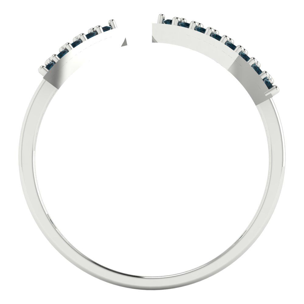 0.2475 cttw Natural London Blue Topaz Statement Engagement Ring - Solid Gold (Round Cut,1.2mm)