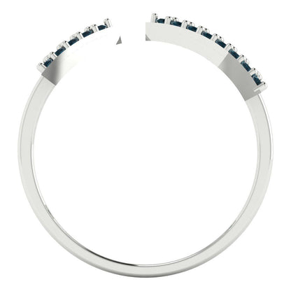 0.2475 cttw Natural London Blue Topaz Statement Engagement Ring - Solid Gold (Round Cut,1.2mm)