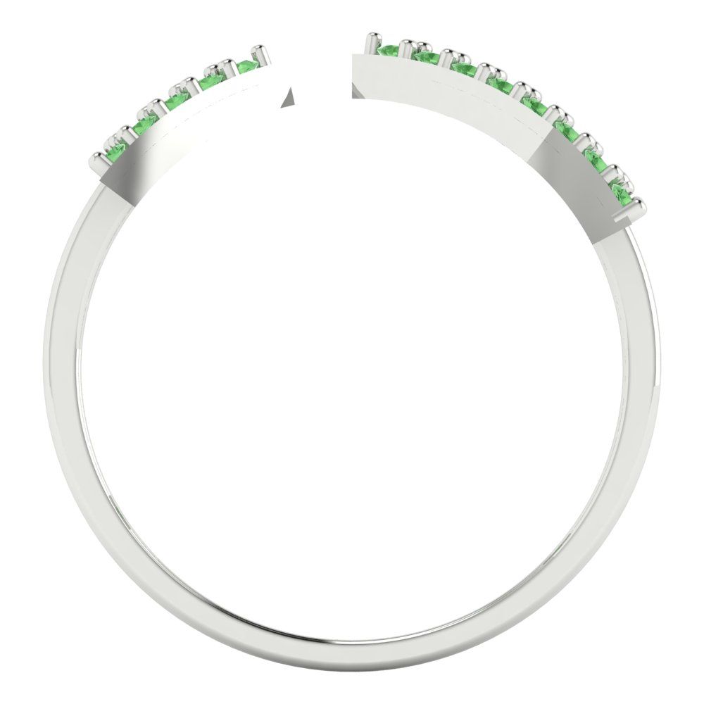 0.2475 cttw Zirconia Simulated Green Diamond Statement Engagement Ring - Solid Gold (VVS1, Round Cut,1.2mm)