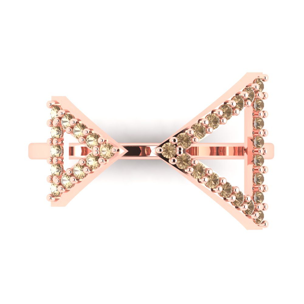 0.2475 cttw Yellow Moissanite Statement Engagement Ring - Solid Gold (Round Cut,1.2mm)