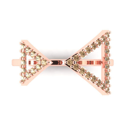 0.2475 cttw Yellow Moissanite Statement Engagement Ring - Solid Gold (Round Cut,1.2mm)