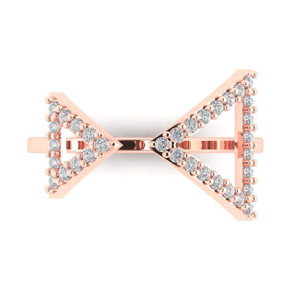 0.2475 cttw White Sapphire Statement Engagement Ring - Solid Gold (Round Cut,1.2mm)