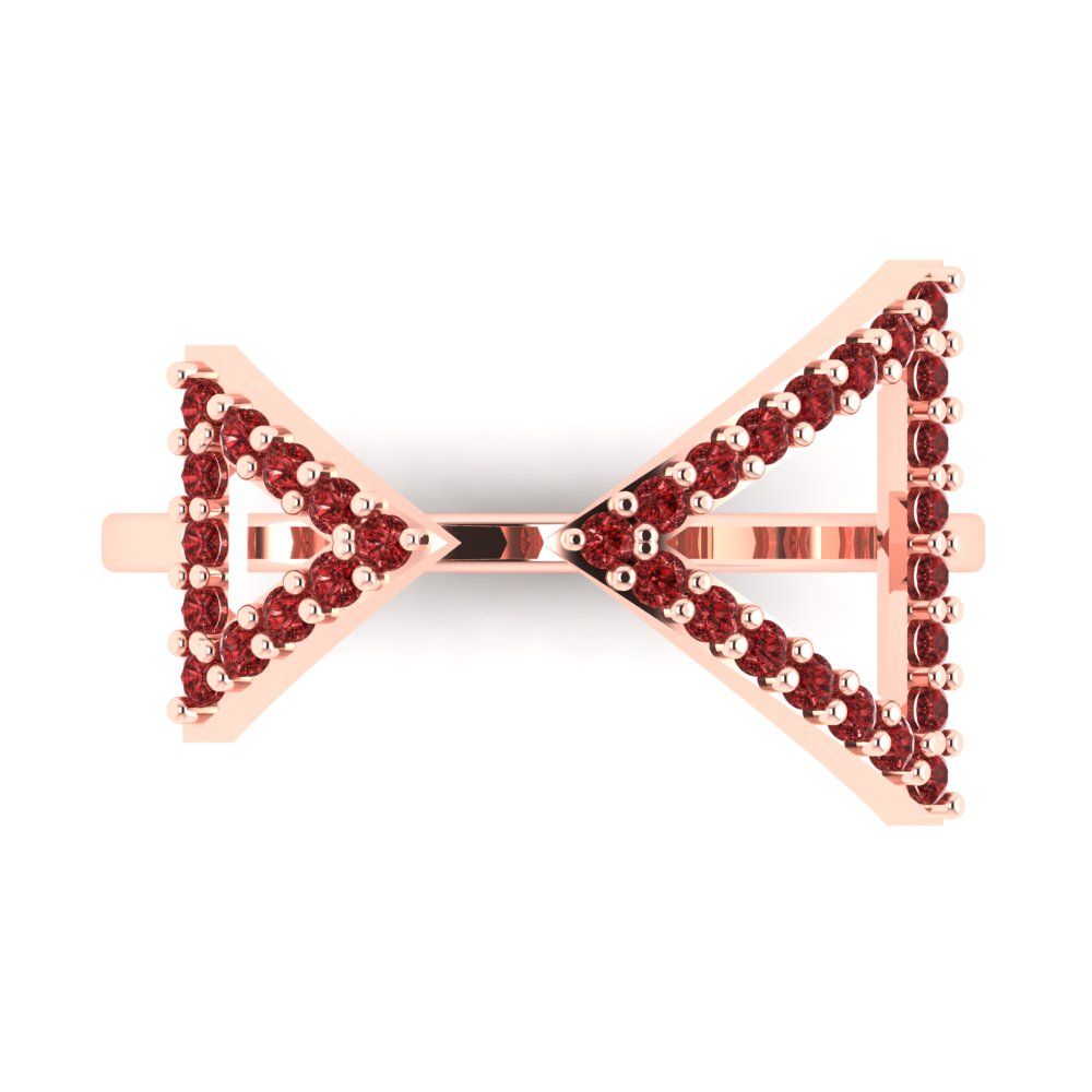 0.2475 cttw Natural Garnet Statement Engagement Ring - Solid Gold (Round Cut,1.2mm)