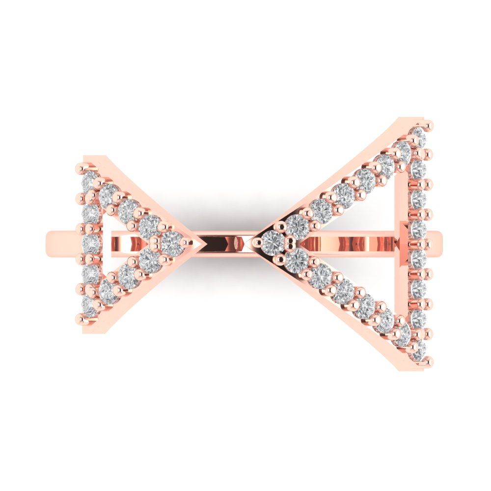 0.2475 cttw Zirconia Simulated Diamond Statement Engagement Ring - Solid Gold (VVS1, Round Cut,1.2mm)