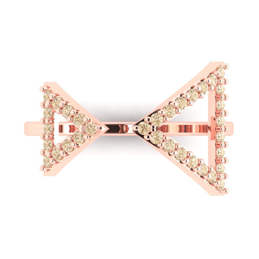 0.2475 cttw Natural Morganite Statement Engagement Ring - Solid Gold (Round Cut,1.2mm)