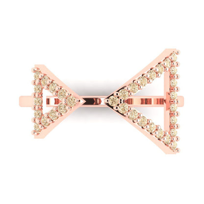 0.2475 cttw Natural Morganite Statement Engagement Ring - Solid Gold (Round Cut,1.2mm)