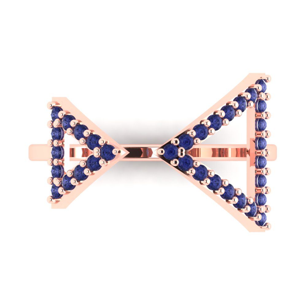 0.2475 cttw Simulated Tanzanite Statement Engagement Ring - Solid Gold (Round Cut,1.2mm)